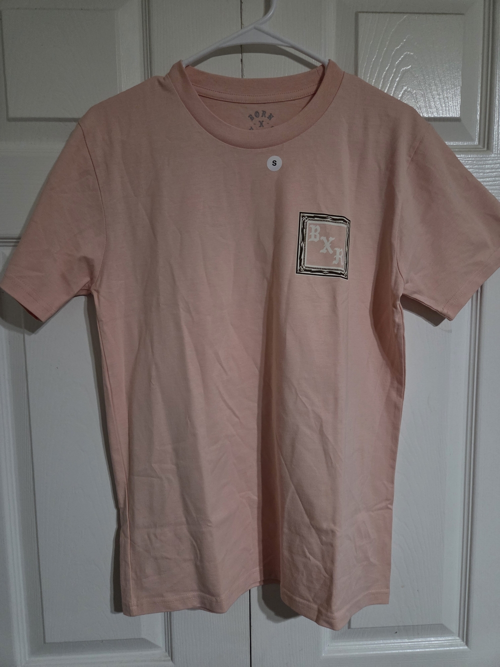 BORN X RAISED Pink Short-Sleeve Tee with Chest Graphic